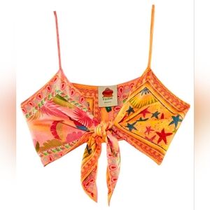 FARM Rio Women Mixed Scarves Top S NWT